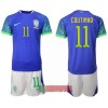 Oficiální Fotbalový Dres Brazílie Philippe Coutinho 11 Hostující Mistrovství Světa 2022 pro Děti